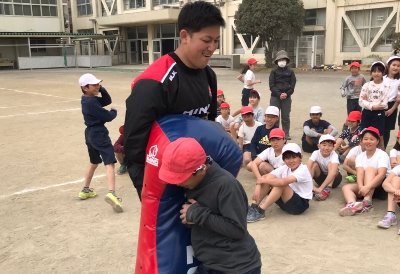 タグラグビー教室を開催しました！（日野市立潤徳小学校）