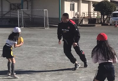 タグラグビー教室を開催しました！（日野市立旭が丘小学校）